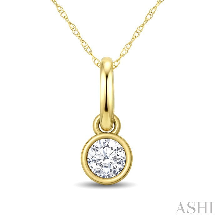 Bezel Diamond Fashion Solitaire Pendant