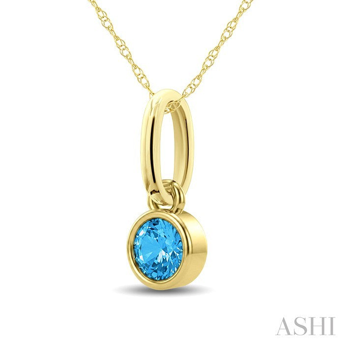 Bezel Gemstone Fashion Solitaire Pendant