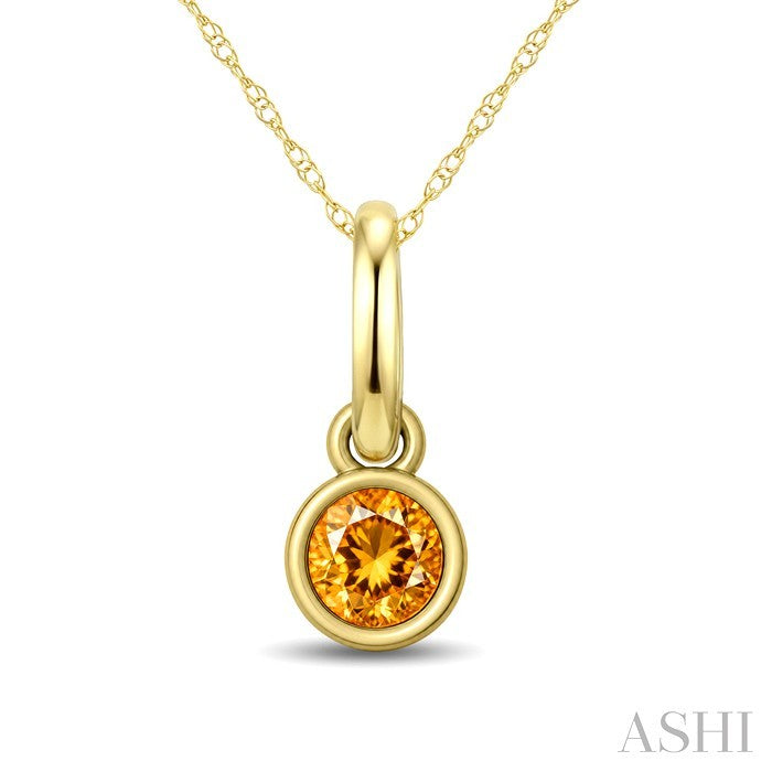 Bezel Gemstone Fashion Solitaire Pendant