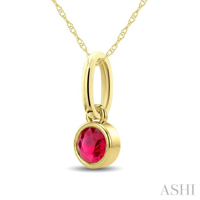 Bezel Gemstone Fashion Solitaire Pendant