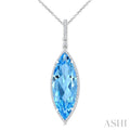 Evoque Gemstone Marquise Shape & Halo Diamond Pendant