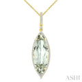 Evoque Gemstone Marquise Shape & Halo Diamond Pendant