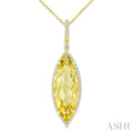 Evoque Gemstone Marquise Shape & Halo Diamond Pendant