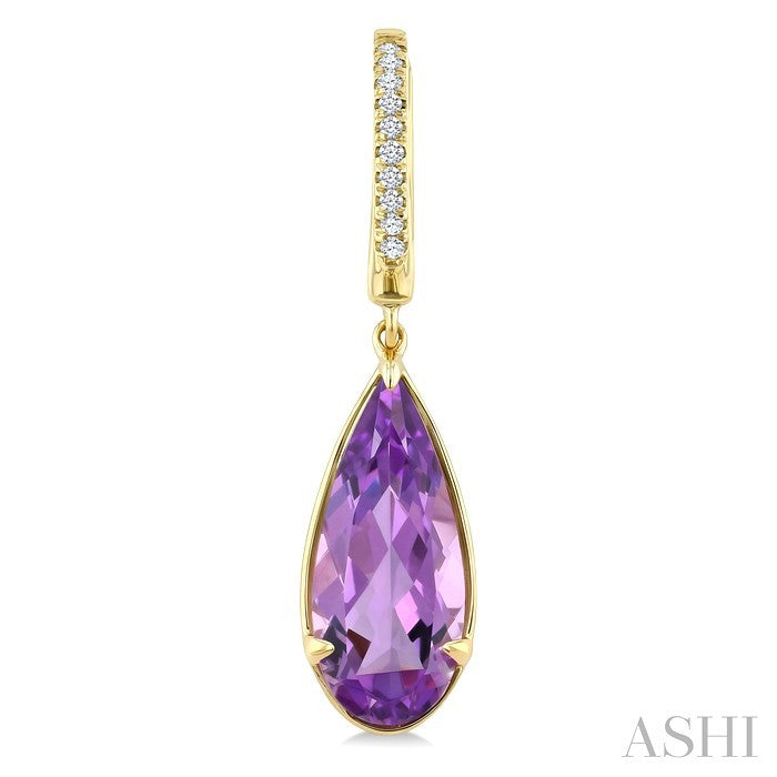 Evoque Gemstone Pear Shape & Diamond Earrings