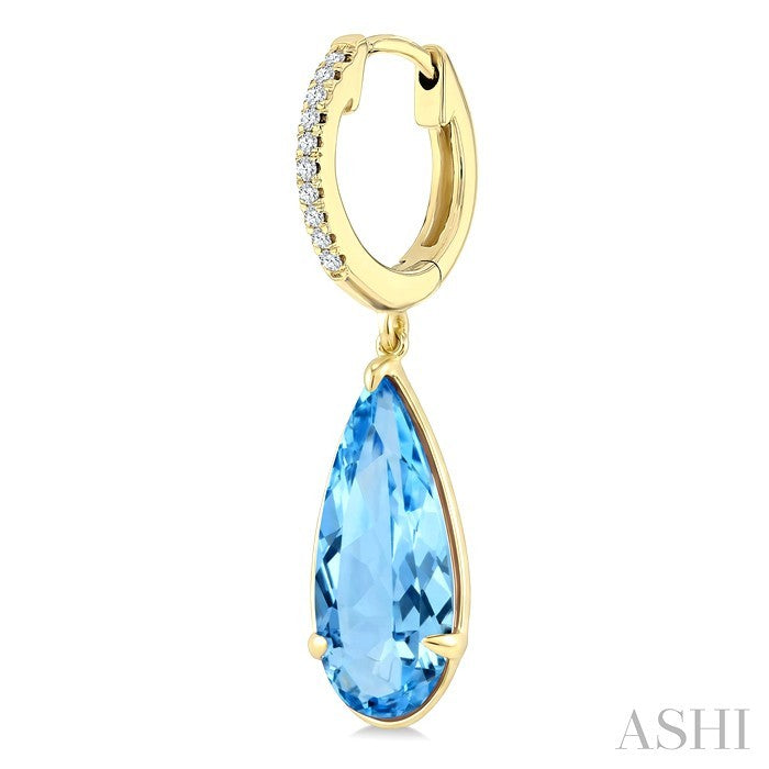 Evoque Gemstone Pear Shape & Diamond Earrings