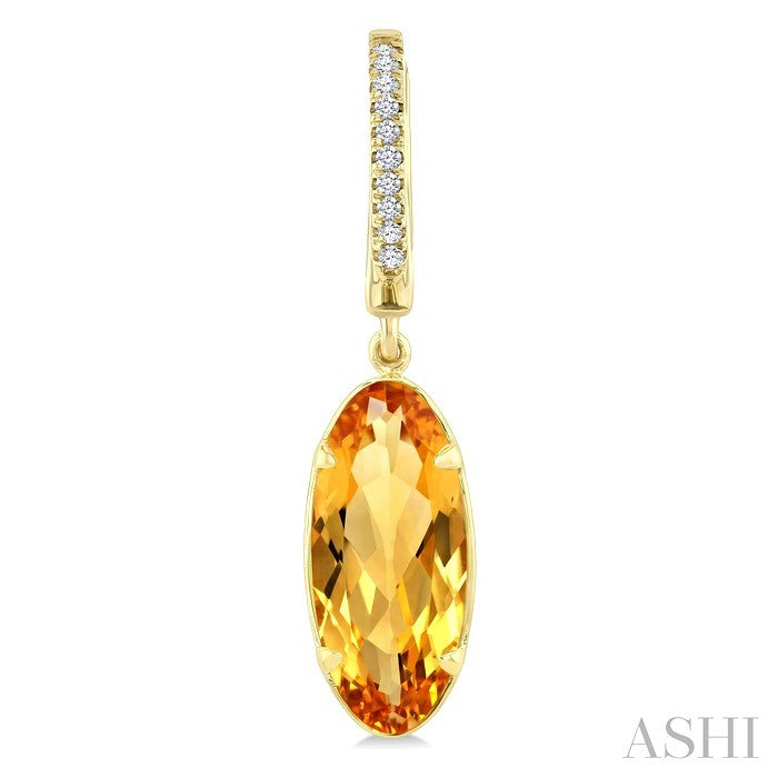 Evoque Gemstone Oval Shape & Diamond Earrings