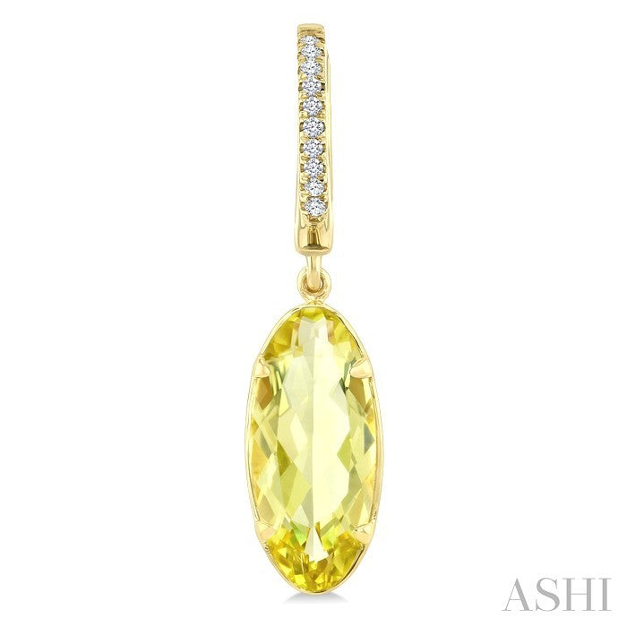 Evoque Gemstone Oval Shape & Diamond Earrings