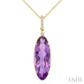 Evoque Gemstone Oval Shape & Diamond Pendant