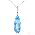 Evoque Gemstone Pear Shape & Diamond Pendant