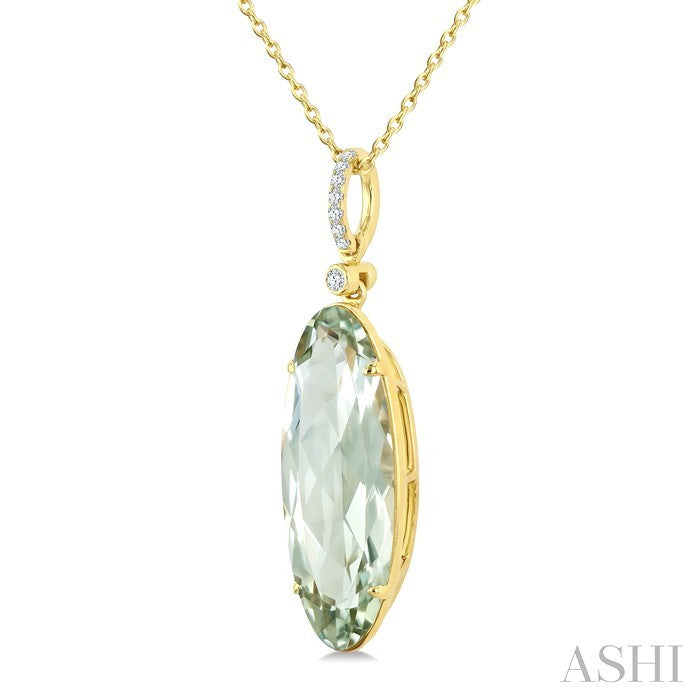 Evoque Gemstone Oval Shape & Diamond Pendant