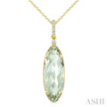 Evoque Gemstone Oval Shape & Diamond Pendant