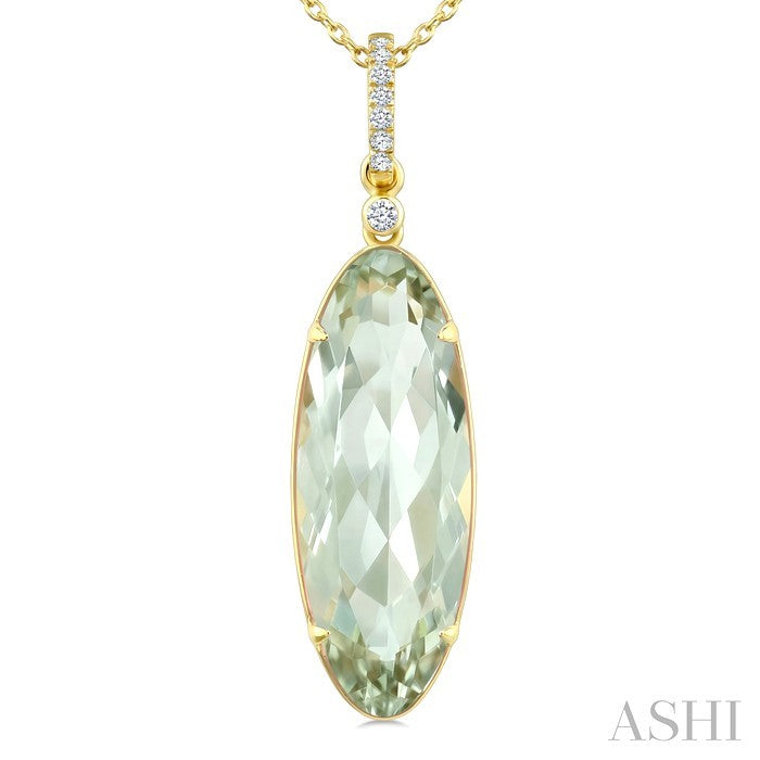 Evoque Gemstone Oval Shape & Diamond Pendant