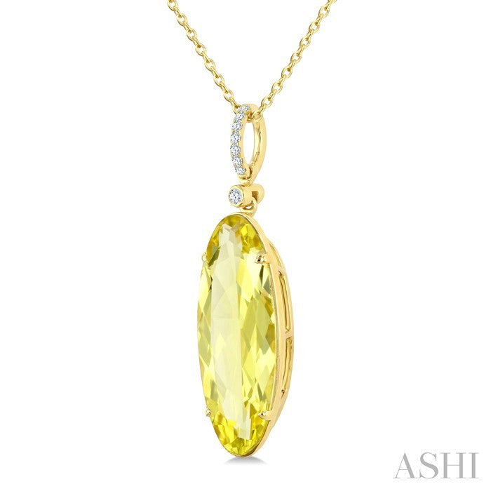 Evoque Gemstone Oval Shape & Diamond Pendant