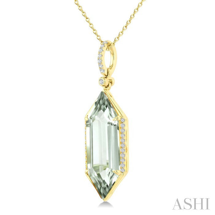Evoque Gemstone Hexagon Shape & Diamond Pendant