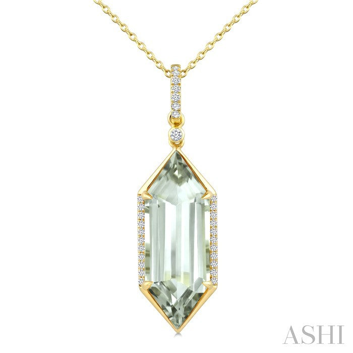 Evoque Gemstone Hexagon Shape & Diamond Pendant