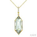 Evoque Gemstone Hexagon Shape & Diamond Pendant