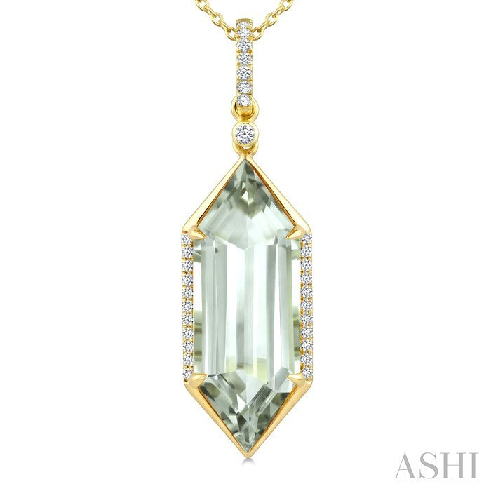 Evoque Gemstone Hexagon Shape & Diamond Pendant