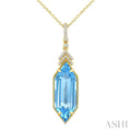 Evoque Gemstone Hexagon Shape & Diamond Pendant