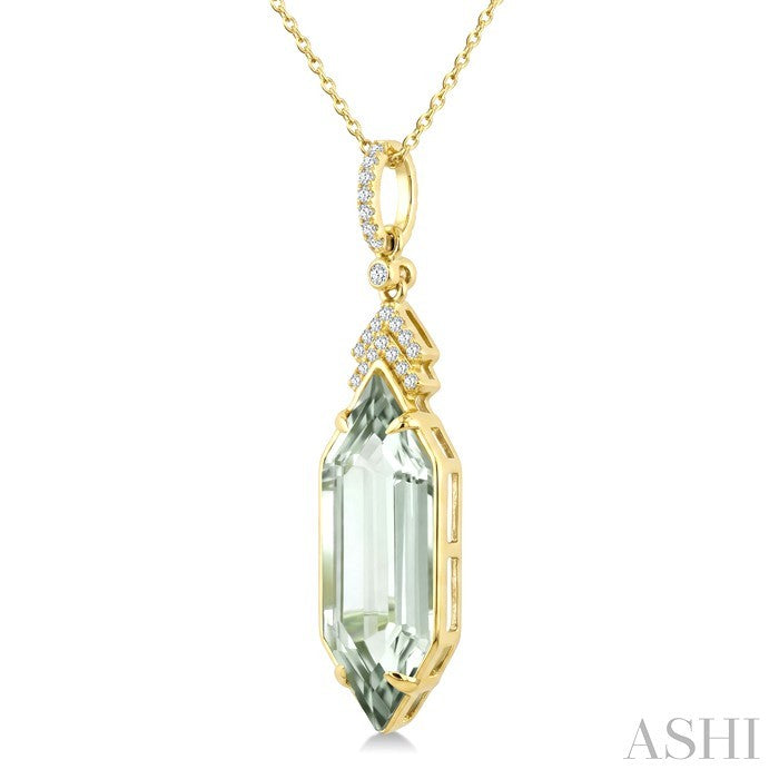Evoque Gemstone Hexagon Shape & Diamond Pendant