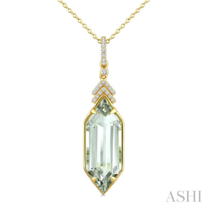 Evoque Gemstone Hexagon Shape & Diamond Pendant