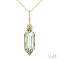Evoque Gemstone Hexagon Shape & Diamond Pendant