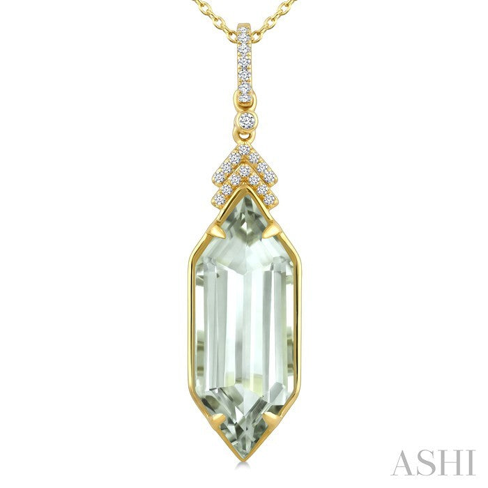 Evoque Gemstone Hexagon Shape & Diamond Pendant