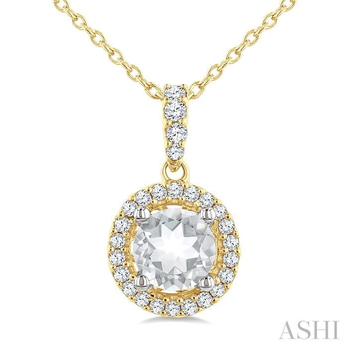 Round Shape Halo Gemstone Pendant