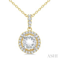 Round Shape Halo Gemstone Pendant