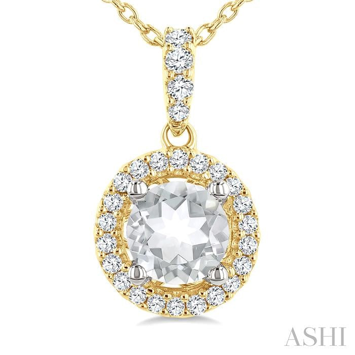 Round Shape Halo Gemstone Pendant
