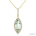 Evoque Gemstone Marquise Shape & Halo Diamond Pendant