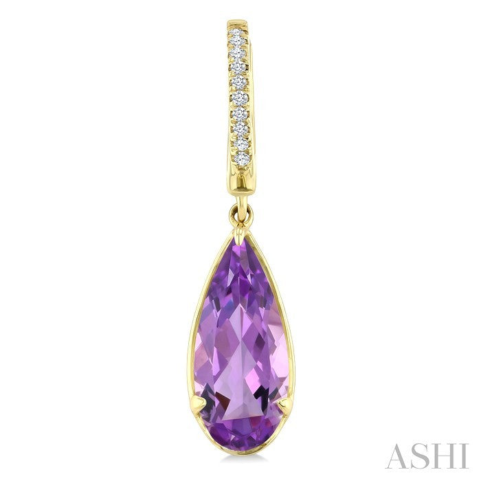 Evoque Gemstone Pear Shape & Diamond Earrings