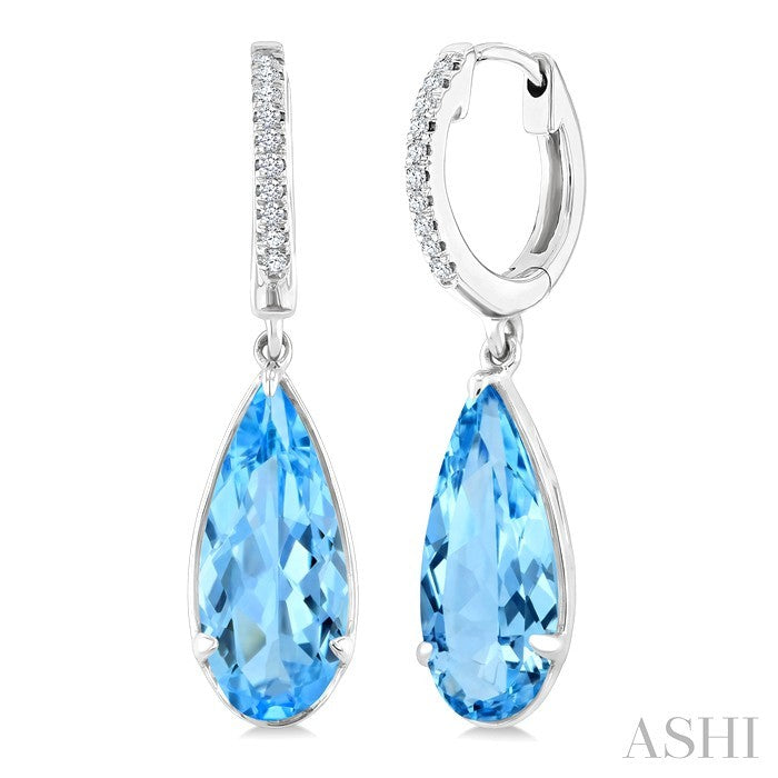 Evoque Gemstone Pear Shape & Diamond Earrings