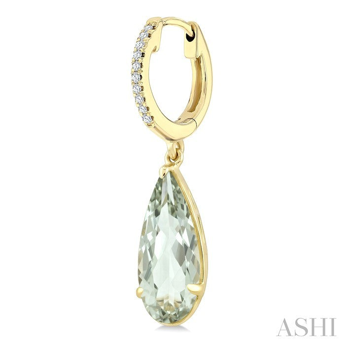 Evoque Gemstone Pear Shape & Diamond Earrings