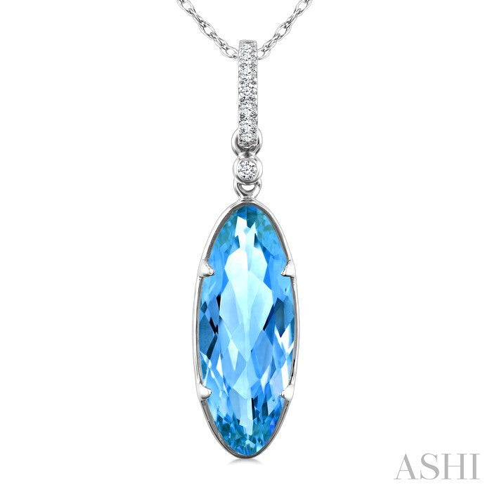 Evoque Gemstone Oval Shape & Diamond Pendant