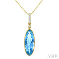 Evoque Gemstone Oval Shape & Diamond Pendant