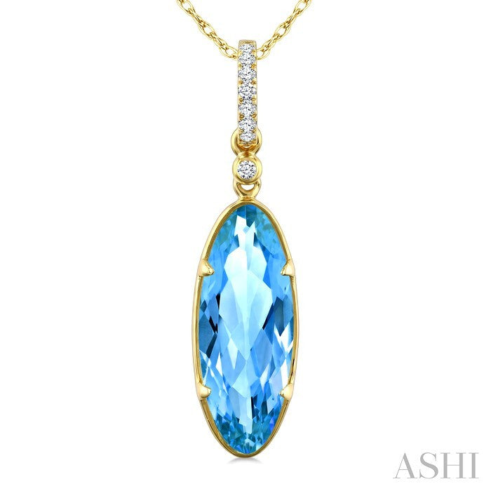 Evoque Gemstone Oval Shape & Diamond Pendant