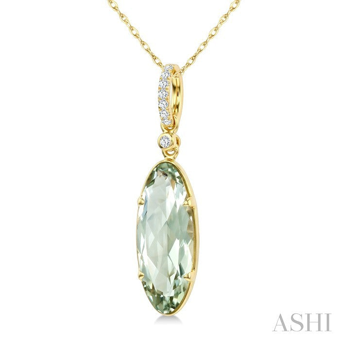 Evoque Gemstone Oval Shape & Diamond Pendant
