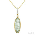 Evoque Gemstone Oval Shape & Diamond Pendant