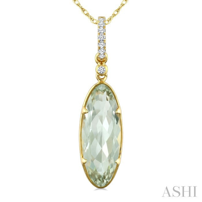 Evoque Gemstone Oval Shape & Diamond Pendant
