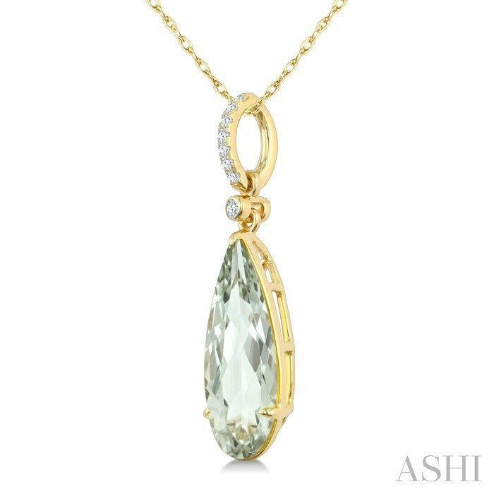 Evoque Gemstone Pear Shape & Diamond Pendant
