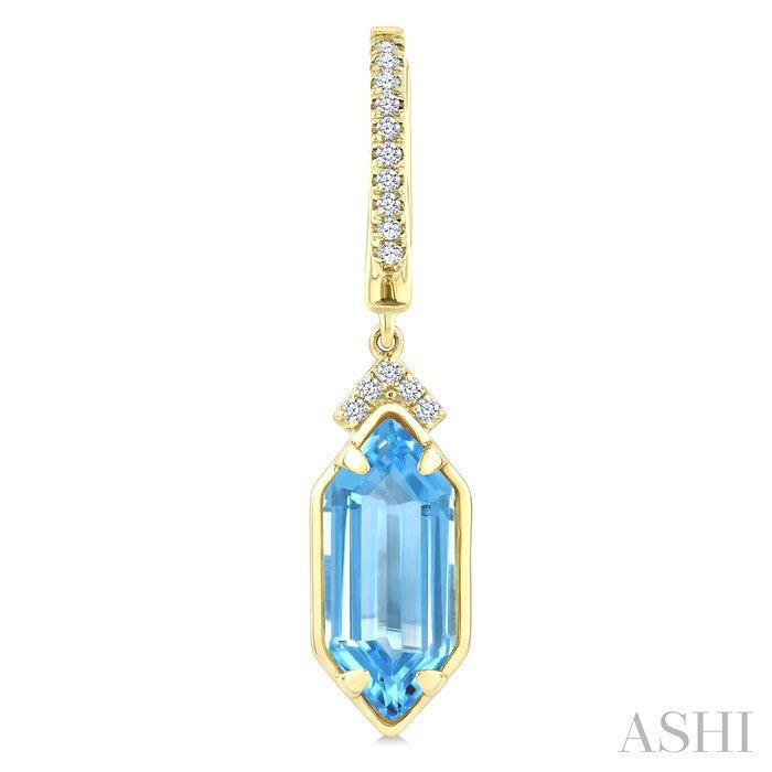 Evoque Gemstone Hexagon Shape & Diamond Earrings