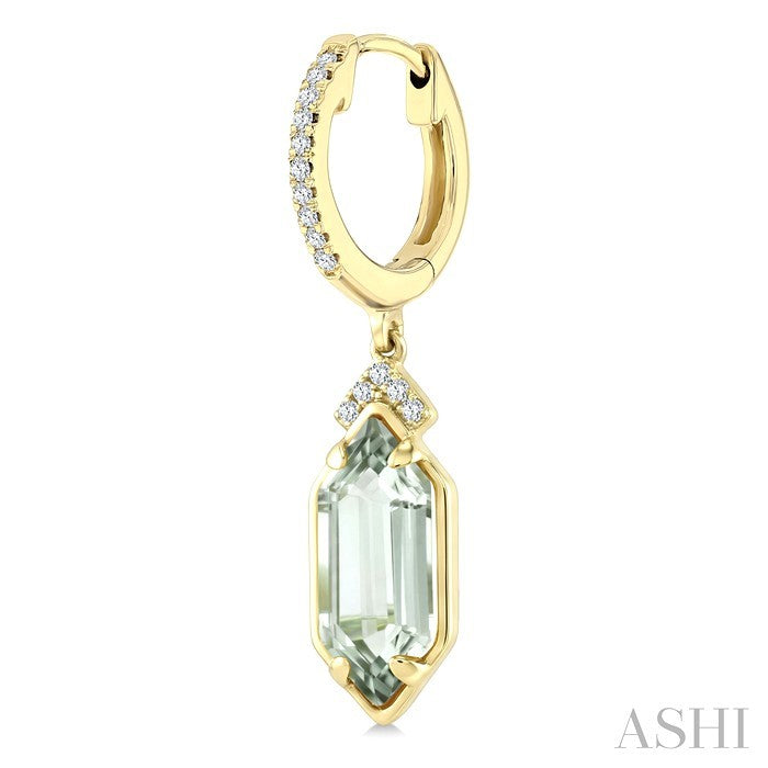 Evoque Gemstone Hexagon Shape & Diamond Earrings