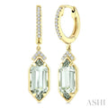 Evoque Gemstone Hexagon Shape & Diamond Earrings