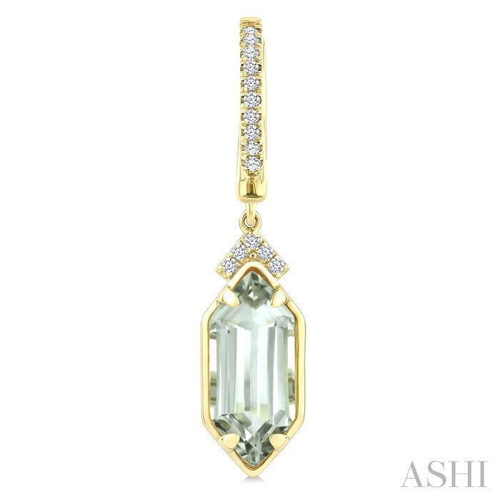 Evoque Gemstone Hexagon Shape & Diamond Earrings