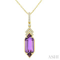 Evoque Gemstone Hexagon Shape & Diamond Pendant