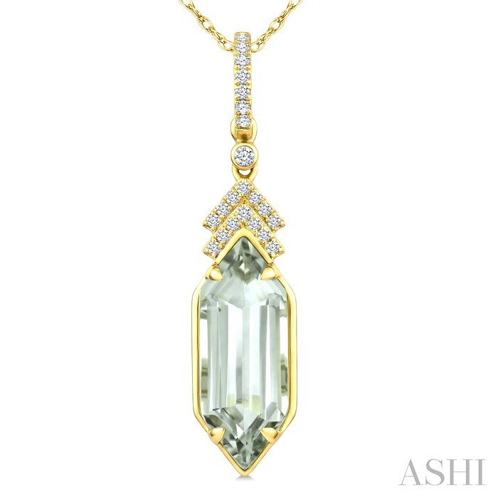 Evoque Gemstone Hexagon Shape & Diamond Pendant