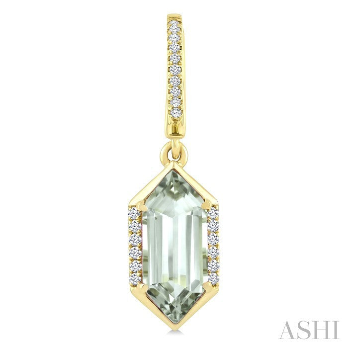 Evoque Gemstone Hexagon Shape & Diamond Earrings