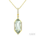 Evoque Gemstone Hexagon Shape & Diamond Pendant