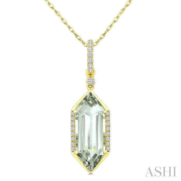 Evoque Gemstone Hexagon Shape & Diamond Pendant