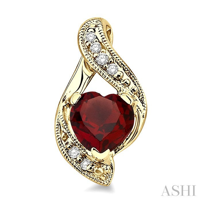 Heart Shape Gemstone & Diamond Earrings